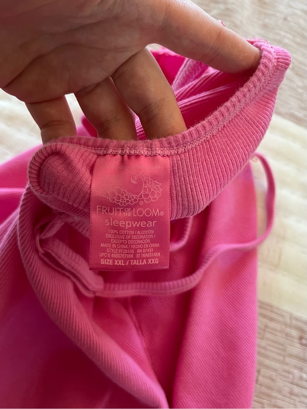 Y2K 2000s Pink Cotton Ruffle Hem Mini Dress Bow and Sparkle Accent L - Picture 7 of 7
